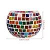 Candle Holders okrągłe szklane stojaki Mosaic Modna świeca Candleholder Dekoracja komputerów stacjonarnych dla właścicieli świec ślubnych