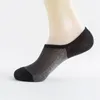 Meias masculinas moda fibra de bambu antiderrapante silicone invisível barco compressão masculino tornozelo meias homens meias de algodão