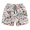 Shorts masculinos Mens Natação Swimwear Cartas de Poker Homens Troncos Maiô Beach Wear Boardshorts