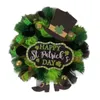 Kwiaty dekoracyjne 40 cm irlandzki festiwal wieńca koniczyka wstążka girlanda spersonalizowana impreza wiszące ornament do domu weranda ogrodowego nerg