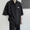 Camicie casual da uomo Daisy Flower Print camicia in bianco e nero a maniche corte abbigliamento da strada da spiaggia Camicia da uomo casual hawaiana Harajuku Aloha da uomo 230412