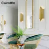 Lampy ścienne lampa rurowa nowoczesne luksusowe złotą sztukę dekoracje kinkietowe do domu do salonu sypialnia łazienka loft przemysłowe światła lustra diody LED
