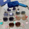 Top womens sunglasses Fashion designer Metal Square Fre Chain Sunglasses Love Heart Strawberry Pendant Sunglasses G1030