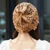 HBP Female Ethnic Wind Flower Hollow Single Layer Pullover Rhinestone Retro Headband Dual Purpose Hat Muslim