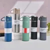 2023Business Gift Drinkware Upscale Thermos Cup 304 500ml Edelstahl-Vakuum-Isolierbecher Eine Tasse mit drei Deckeln, gerader Becher, tragbarer Outdoor-Sport, tragbarer Becher