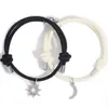 Bracelets de charme 2pcs magnéticos lunar lunas pulseira emedecel