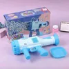 21 36 Holes Gatling Soap Bubble Machine Toy Water Gun Bubble Rocket Launcher Automatic Blower For Kids Children Birthday Wedding Party