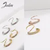 Hoop Boucles D'oreilles Joolim Haut De Gamme PVD Plaqué De Luxe Vis Mini Zircone Pave Boucle D'oreille Designer Pour Les Femmes En Acier Inoxydable Bijoux En Gros