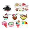 Schoenonderdelen Accessoires Origineel 6 stks/set Novel Desserts Charms Decoratie schattig ijs PVC schoenen Fit Croc Jibz Party Xmas Kids G Dhwy0