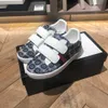23ss kids sneakers kids designer shoes Kids Shoes Flat bottom mall white shoes logo embroidery hook and loop fasteners sports shoes boys girls size 23-35 baby shoes
