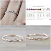 Rings Womens Fashion Gemstone Rose Gold Engagement Ring Jewelry Round Simated Diamond Twist Drop Delivery Dhgarden Otdjr