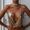 Serbatoi delle donne Camis e Top con Bretelline Hirigin Paillettes Sexy Delle Donne Del Metallo di Estate Top Crop 2023 Club Backless Bralette Beach Halter Del Partito Canotta