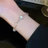 Bedelarmbanden Koreaanse modehars bloem opaal maansteen armband voor vrouwen meisje luxe zoete hand sieraden trendy gothic verklaring groothandel