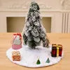 Christmas Decorations Tree Skirts Faux Fur Collar Skirt Sequin 15In Round Mat For Party