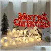 Christmas Decorations Decoration 2022 Year Xmas Merry Led Letter Tag Light String Fairy Garland Home Noel Drop Delivery Garden Festi Dhq1M