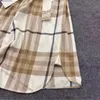 Kvinnors blusklänningar designer märke kort kjol 2023 lyx varumärke vår sommar ny högkvalitativ bomull långärmad randig blus kjol