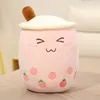 25-35cm Cartoon Bubble Tea Cup Shaped Pillow Real-life Stuffed Soft Back Cushion Funny Food Gifts for Kids Girlfriend Birthday