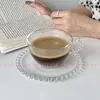 Verres à vin PALPITATE Coupe en verre coeur français Ins style mignon café petit déjeuner assiette de jus de lait thé eau et plat ustensiles à boire