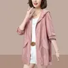 Chaquetas de mujer, chaqueta fina de verano para mujer, abrigo con capucha de protección UV para exteriores, abrigo informal a prueba de viento de manga larga para mujer, 4XL 230412