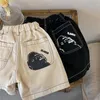 Shorts fashionabla barn elastisk midja ovanför knälängd lös rak designbara moderna avslappnade sommarbarn unisex 230412