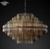 Emile Round Fresheliers Retro LED Brass Light Fiptures لغرفة المعيشة غرفة الطعام غرفة الطعام معلقة مصابيح بريق