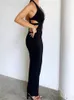 Casual Dresses Women Party Sexy Elegant Long Dress Sleeveless Halter Deep V Neck Hollow Out Bodycon 2023 Summer Harajuku