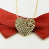 Chains Classic Heart Pendant Necklaces Women Jewelry Gold Color Include Chain Rhinestone Necklace Hollow Out Gifts