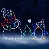 Diversión animada lucha con bolas de nieve luz activa marco de cadena decoración fiesta navideña jardín al aire libre nieve brillante letrero decorativo H1177Q