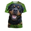 Herr t-skjortor sommar 3d utskrift söt husdjur tysk herde hund rottweiler t-shirt avslappnad rolig topp mode unisex kortärmad skjorta