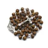 Pendentif Colliers En Bois Église Catholique Pour Croix Collier Hommes Femmes Religion Chapelet Perles Turc Mal Goutte