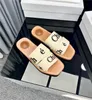 Berühmte CHOL Designer Canvas Hausschuhe Damen Sandalen Woody Mule Flat Sandels Slides Damenschuh Strandmantel Sandalen Luxuriöse Damensandalen Größe 35-41 mit Box