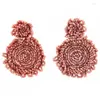 Dangle Earrings Big Round Pendant Chunky Acrylic Bead Statement Long Drop Women Florate Brand Fashion Flower Handmade Jewelry