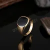 Schwarze Ringe für Männer Vintage Gold versilbert Fingerring klassische Verlobung Hochzeit Luxus Schmuck Geschenk männlichen Ring