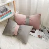 Pillow Solid Color Bow Waist Case 30 50cm Nordic Simple Light Luxury Velvet Cover Modern Home Headboard Pillows