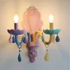 Wall Lamp Color Children's Room Princess Bedside Lamps Warm Wave Baby Girl Bedroom Decor Lights LED Macaron