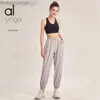 Desginer Aloo Yoga Originrespirável terno casupants esportes ao ar livre feminino solto rendas com etiqueta solta Alos