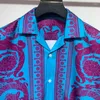 Herren Freizeithemden Sommer Kurzarm Button-Down-Hemd Hochwertige Hawaiian Ethnic Retro Color Contrast Print Beach Men