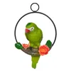 Garden Decorations Tropical Statue Simulation Parrot Birds Perching On Ring Resin Hanging Ornament For Home Greenhouse _WK