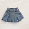 Shorts Summer Children 'Jenim Saias de jeans coreana CULOTTES PLEAT PLELED PLELATE