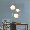 Pendellampor nordiska led lampor glas modern lamploft ring restaurang kök hängande fixturer matsal ljusspendant