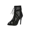 Sandal's Heels Summer 2023 Trend High Top Dance Shoes Black Ballroom Boots Salsa Tango Shoe Girl Fashion Party Cutot 230412