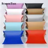 100pcs Wrap Pillow Candy Boxes Gold Pink White Black Silver Kraft حفل زفاف الحفلات لصالح Paper Diy Gift Box Supply 1332Q