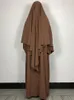 Ethnische Kleidung Eid Muslimische Frauen Abaya Langes Khimar Kleid 2-teiliges Set Gebetskleidung Abaya Hijab Full Cover Robe Ramadan Kaftan Jilbab Djellaba 230411