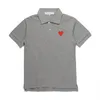 Polo T-shirts pour hommes CDG coton respirant hommes t-shirt Commes Des broderie Double coeur femmes Polo revers débardeur chemises de jeu grande taille femmes anti-boulochage