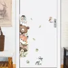 Wall Decor Cartoon Door Stickers Forest Animals Bear Rabbit Watercolor Sticker for Kids Room Baby Nursery Decals Home 230411