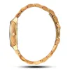 Armbandsur Lady Wood Watches Classic Rose Gold Steel Wood Watch Strap Fashion Personlig kvinnor handled för hustru gåva