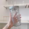 Kubki 630 ml szklane słoiki mason Diamond wielokrotne użycie słomy z pokrywką ze stali nierdzewnej słoma słomka lodowa kawa koktajl sok koktajlowy