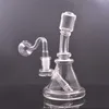 60pcs Small Glass Beaker Bong Water Pipe 6inch Oil Dab Rigs Showerhead Percolator 14mm female Recycler Bubbler Smoking Ashcatcher with Male Glass Oil Burner Pipe