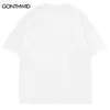 Herren T-Shirts Harajuku Streetwear T-Shirt Stickerei Schmetterling Patch Baumwolle T-Shirt Männer Hip Hop Lässige Lose T-Shirts Sommer Mode Top 230412