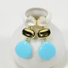 Dangle Earrings Blue Turquoise Triangle Shape Cz Beads Wedding Studs Stud For Women Lady Fashion Jewelry Gift